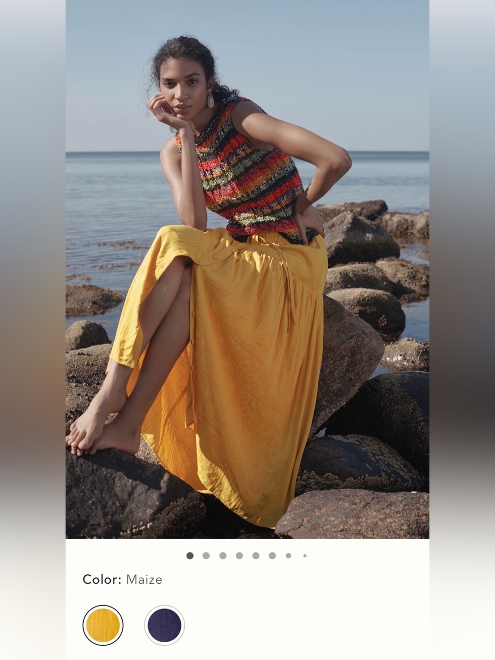 Anthropologie Maeve Carnacion textured Maxi skirt. Size small. NWT. Maize